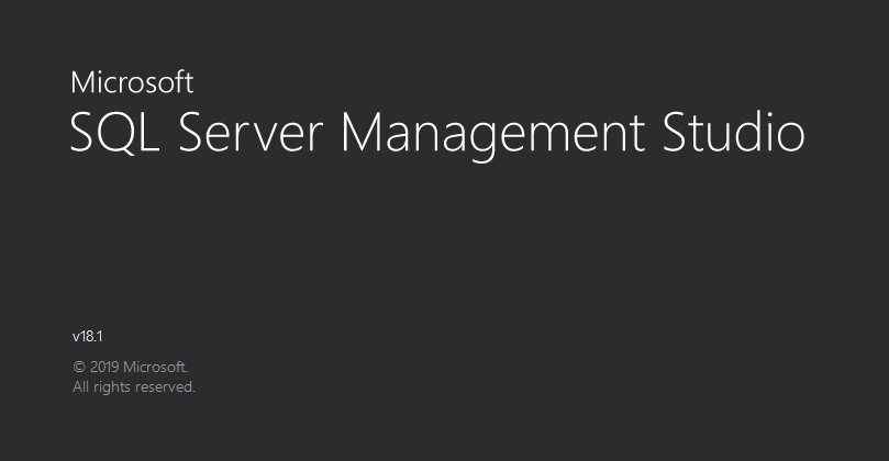 SQL Server Management Studioの起動画面